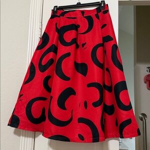 Stylish Red and Black Women's Skirt
